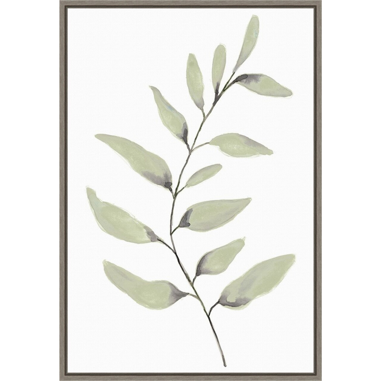 Lulu I (Fern Frond) by Corrie Golden 16-in. W x 23-in. H. Canvas Wall Art Print Framed in Grey